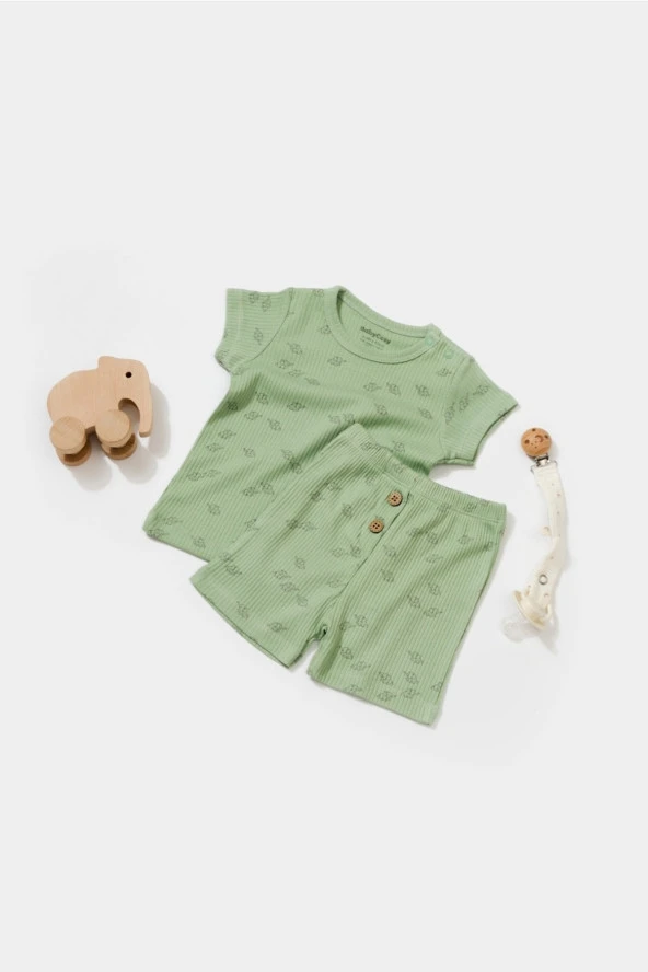 Bebek Şort ve Tişört Takımı, %50 Modal Kumaş - %50 Organik Pamuk, Bebek ve Yenidoğan Serisi - CSYM11705 - 2