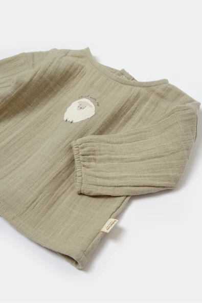 Bebek Uzun Kollu Tişört ve Pantolon Takım, %100 Pamuk, Bebek ve Yenidoğan Serisi - CSYM7016 - 3