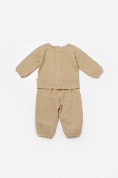 Bebek Uzun Kollu Tişört ve Pantolon Takım, %100 Pamuk, Bebek ve Yenidoğan Serisi - CSYM7017 - 2