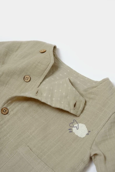 Bebek Uzun Kollu Tişört ve Pantolon Takım, %100 Pamuk, Bebek ve Yenidoğan Serisi - CSYM7019 - 5