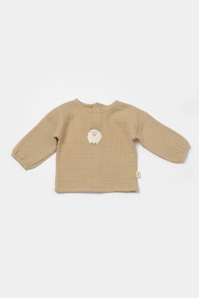 Bebek Uzun Kollu Tişört ve Pantolon Takım, %100 Pamuk, Bebek ve Yenidoğan Serisi - CSYM7017 - 3