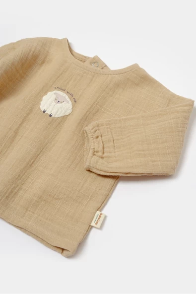 Bebek Uzun Kollu Tişört ve Pantolon Takım, %100 Pamuk, Bebek ve Yenidoğan Serisi - CSYM7017 - 4