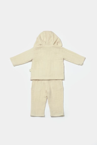 Bebek Kapüşonlu Ceket ve Pantolon Takım, %100 Pamuk, Bebek ve Yenidoğan Serisi - CSYM7033 - 3
