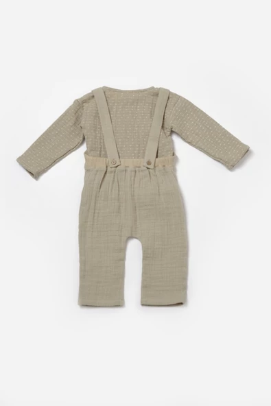 Bebek Uzun Kollu Tişört & Salopet Takım, %100 Pamuk, Bebek ve Yenidoğan Serisi - CSYM7046 - 3