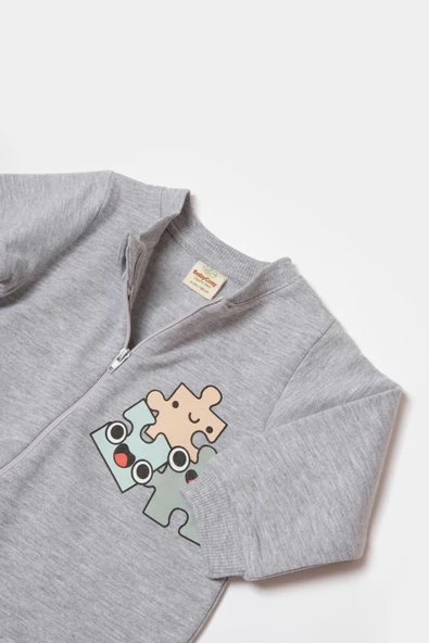 Bebek Fermuarlı Tulum, %100 Organik Pamuk, Bebek ve Yenidoğan Serisi - CSY8028 - 6