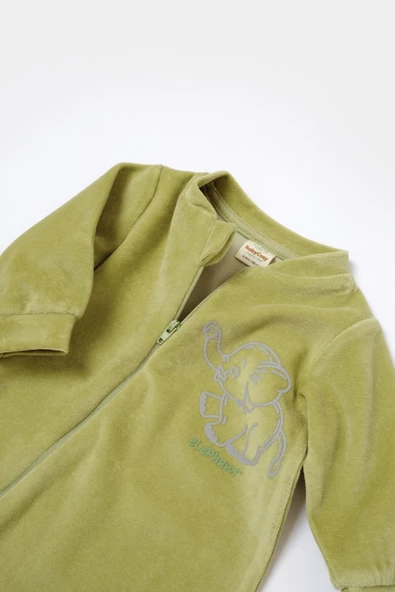 Bebek Fermuarlı Tulum, %80 Organik Pamuk, Bebek ve Yenidoğan Serisi - CSYK6053 - 4