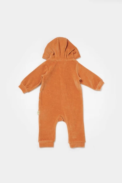Bebek Kapüşonlu Fermuarlı Tulum, %80 Organik Pamuk & %20 Polyester, Bebek ve Yenidoğan Serisi - CSYK6044 - 3