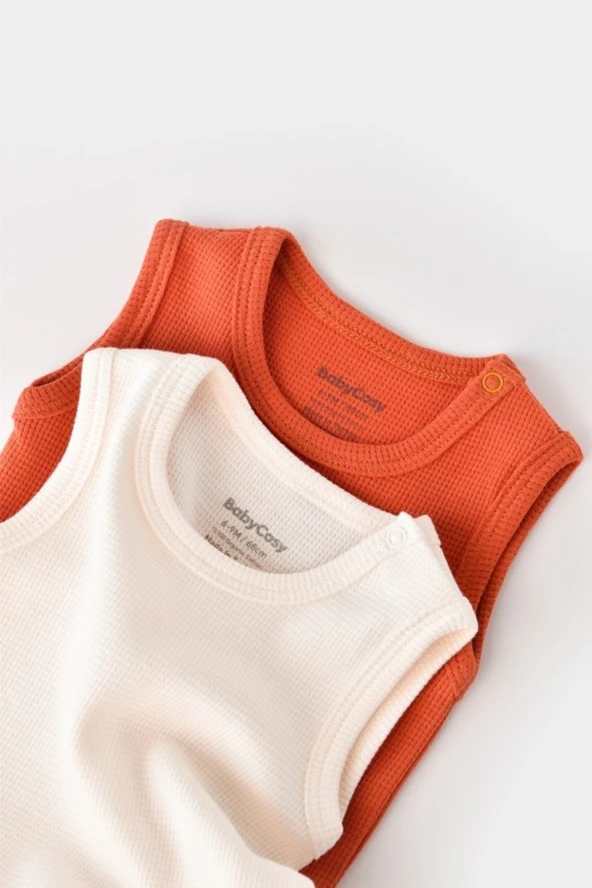 Bebek 2 Parça Kolsuz Body, %100 Organik Pamuk, Bebek ve Yenidoğan Serisi - CSYW1001 - 2