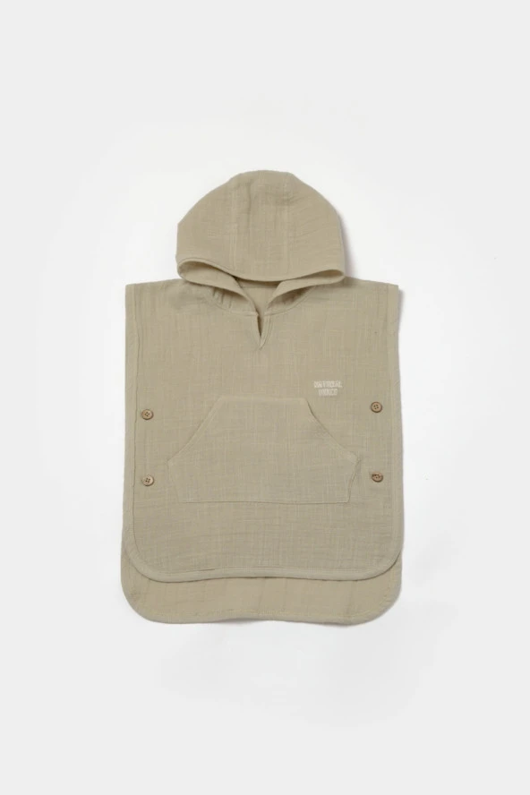 Müslin Kapüşonlu Plaj Havlusu