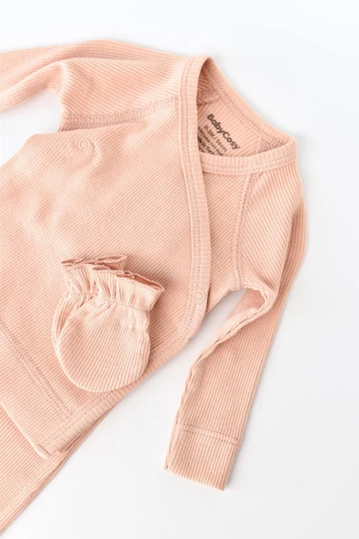 Bebek 4’lü Takım Pantolon, T-shirt, Şapka, Eldiven, Bebek ve Yenidoğan Serisi,Hastane Çıkış Seti - 2