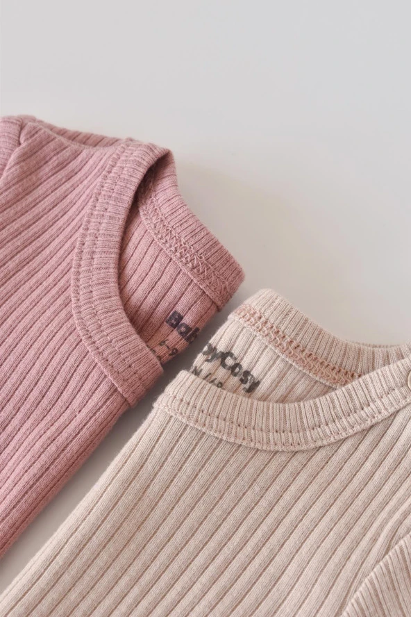 Bebek 2 Adet Kısa Kollu Body, %50 Modal Kumaş - %50 Organik Pamuk, Bebek ve Yenidoğan Serisi - CSYM11207 - 4