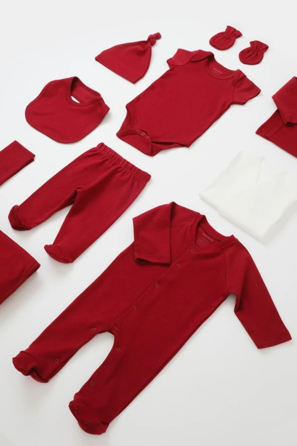 Bebek 10 Parça Set, %100 Organik Pamuk, Bebek ve Yenidoğan Serisi, Hastane Çıkışı Seti - CSY5111 - 4