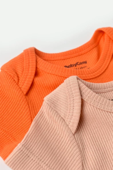 Bebek 2 Adet Kısa Kollu Body, %50 Modal Kumaş - %50 Organik Pamuk, Bebek ve Yenidoğan Serisi - CSYM11214 - 3