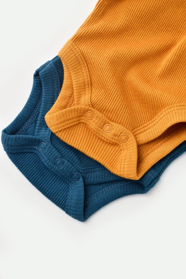 Bebek 2 Adet Kısa Kollu Body, %50 Modal Kumaş - %50 Organik Pamuk, Bebek ve Yenidoğan Serisi - CSYM11210 - 5