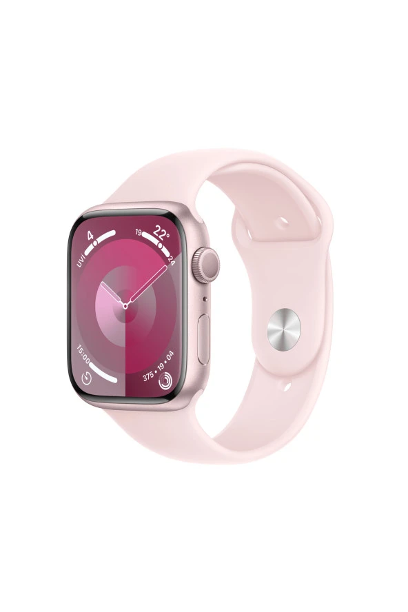 Apple Watch Series 9 GPS 45mm Pembe Alüminyum Kasa ve Uçuk Pembe Spor Kordon - M/L