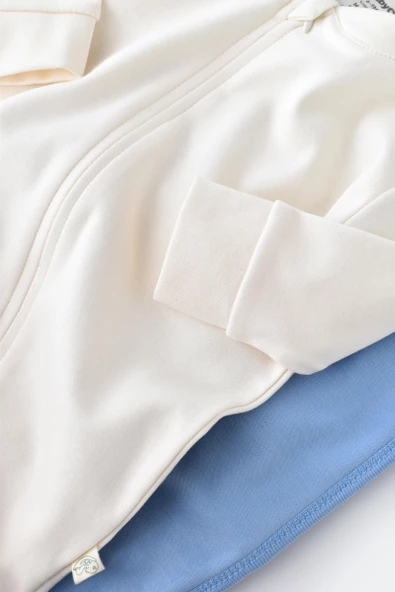 Bebek Fermuarlı Tulum, %100 Organik Pamuk, Bebek ve Yenidoğan Serisi - CSY3034 - 5