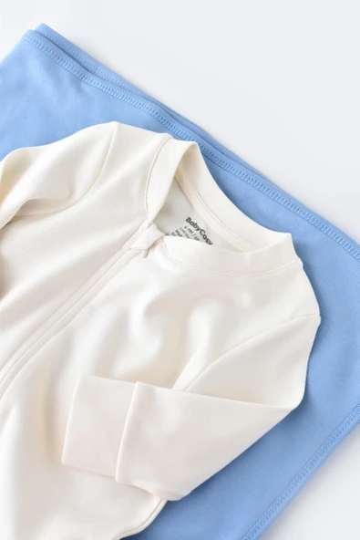 Bebek Fermuarlı Tulum, %100 Organik Pamuk, Bebek ve Yenidoğan Serisi - CSY3034 - 3