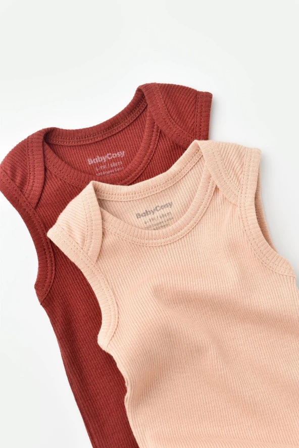 Bebek 2 Parça Kolsuz Body, %50 Modal Kumaş - %50 Organik Pamuk, Bebek ve Yenidoğan Serisi - CSYM11113 - 2