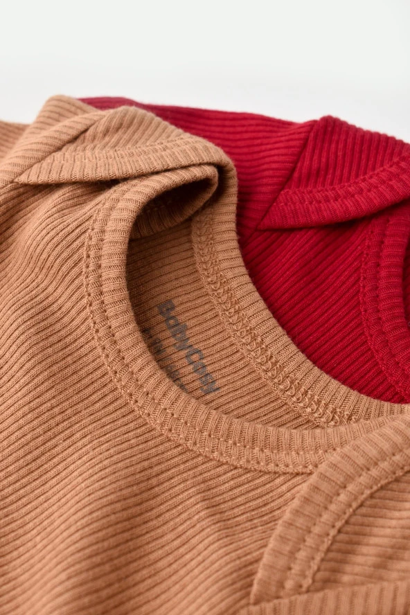 Bebek 2 Adet Kısa Kollu Body, %50 Modal Kumaş - %50 Organik Pamuk, Bebek ve Yenidoğan Serisi - CSYM11211 - 4