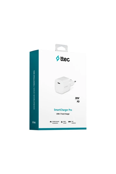 Ttec Smartcharger 30W Pd Usb-C Seyahat Hızlı Şarj Aleti Beyaz - 6