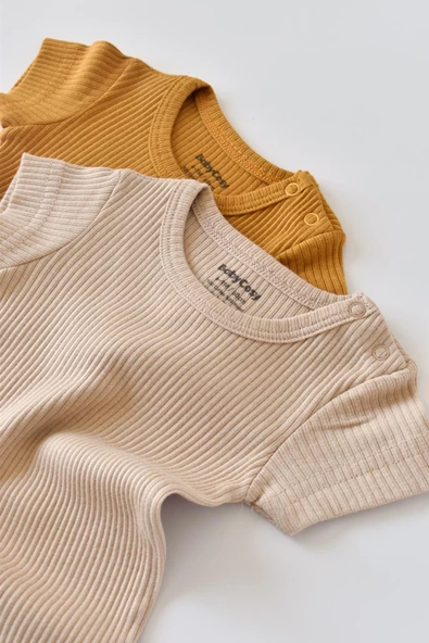 Bebek 2 Adet Kısa Kollu Body, %50 Modal Kumaş - %50 Organik Pamuk, Bebek ve Yenidoğan Serisi - CSYM11204 - 2