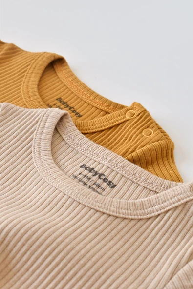 Bebek 2 Adet Kısa Kollu Body, %50 Modal Kumaş - %50 Organik Pamuk, Bebek ve Yenidoğan Serisi - CSYM11204 - 3