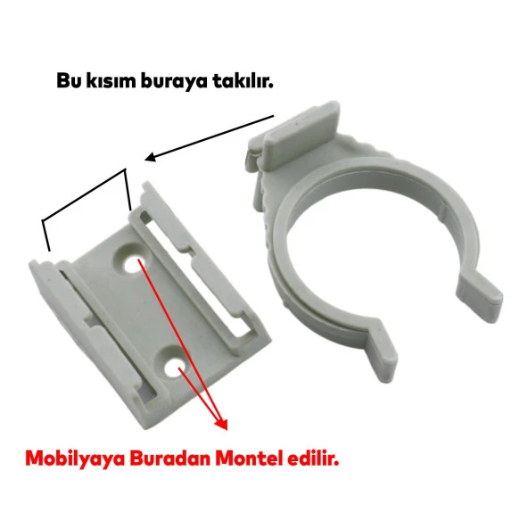 Mobilya Baza Ayakkabılık Dolap Mutfak Tezgah Gardrop Vestiyer Ayak Bacak Tutucu Toka Klips 6 Adet - 2