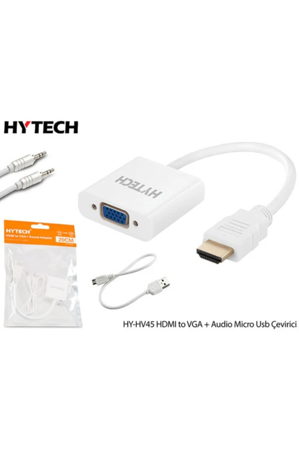 Hy-hv45 Hdmı To Vga + Audio Micro Usb Çevirici