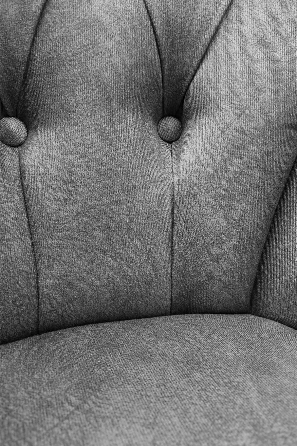 Nemeron Kollu Kanepe Chester Kapitone Silinebilir Leke Tutmaz Kumaş Çay Seti Cafe Otel İkili Koltuk - Gri - 4