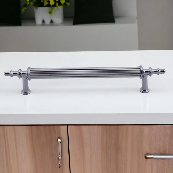 Erciyes Kulp Mobilya Mutfak Dolabı Çekmece Dolap Kulpları Kapak Kulpu Kulbu Krom Renk 128 mm Metal - 4