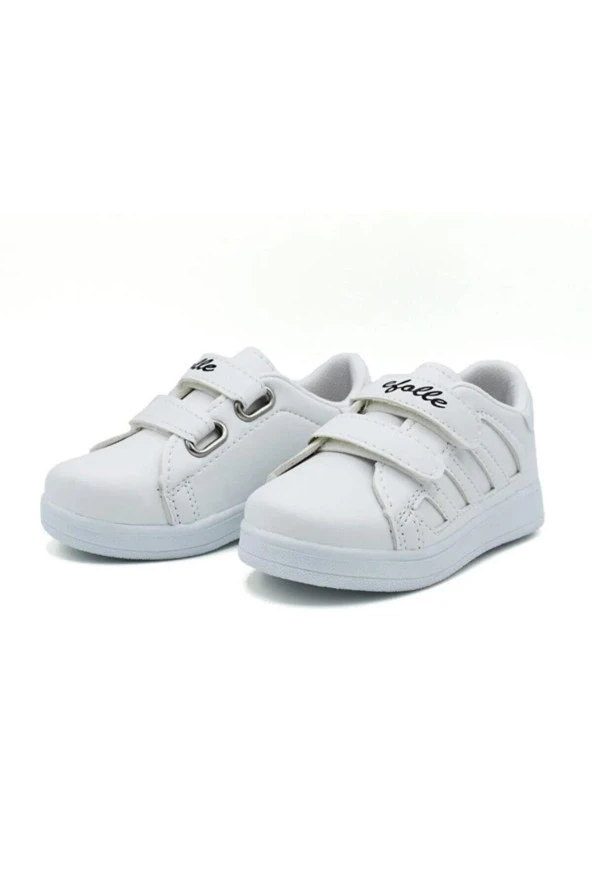 Patik Filet Beyaz Cırtlı Rahat Esnek Hafif Günlük Unisex Kids Şık Çocuk Sneaker Spor Ayakkabı