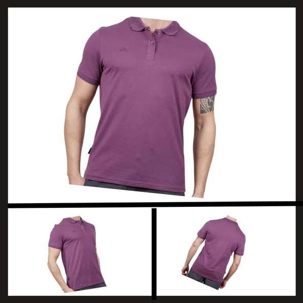 Uyguna-Yakala Mürdüm (600303) Alpinist Stratus Erkek Polo T-shirt-TSH.435