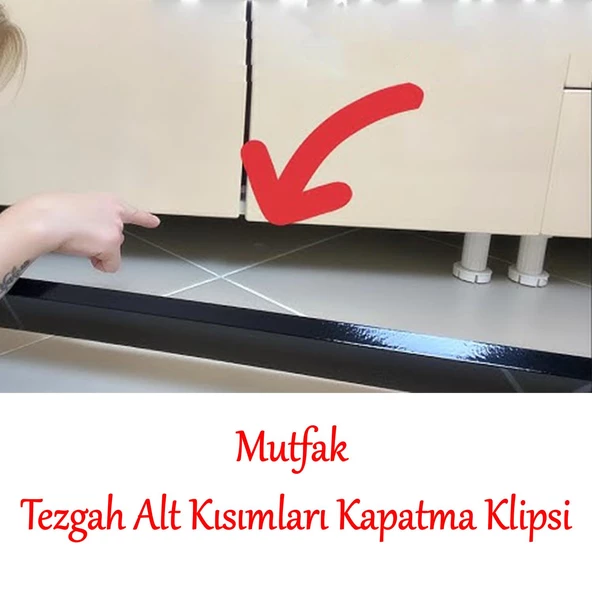 Alüminyum Baza Klipsi Mutfak Dolap Tezgah Alt Kısım Kapatma Klips Mobilya Ayak Tutucu Toka 6 Adet - 3