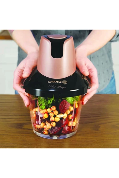 Korkmaz A460-05 Pro Magic 4 Bıçaklı Rosagold/siyah Cam Doğrayıcı - Resim 3