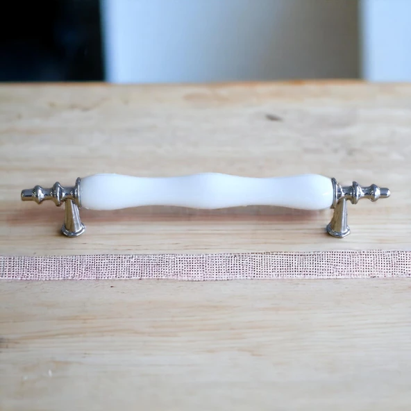 Gül Gerçek Porselen Siyah Beyaz 96 Mm Kulpları Mobilya Mutfak Dolabı Çekmece Dolap Kulpu Kulbu - Resim 6