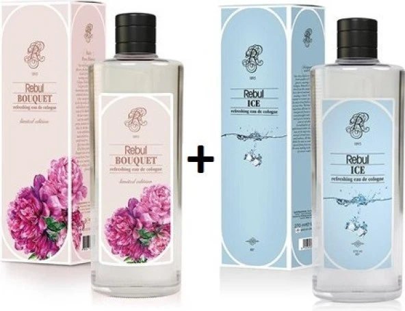 Rebul Kolonya Bouquet 270 ml Cam Şişe & Rebul Kolonya Ice 270 ml Cam Şişe