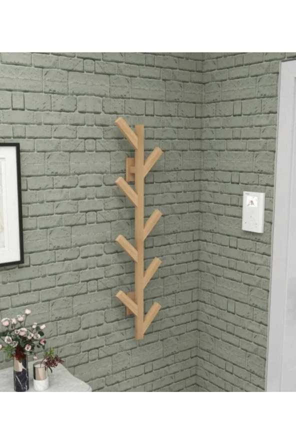 Wooden Women World Duvara Monte Ahşap Elbise Askısı Portmanto Askılık Dekoratif Askı Askılık Natural Elbise Askısı - 2