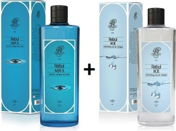 Rebul Kolonya Aqua 270 ml Cam Şişe & Rebul Kolonya Ice 270 ml Cam Şişe