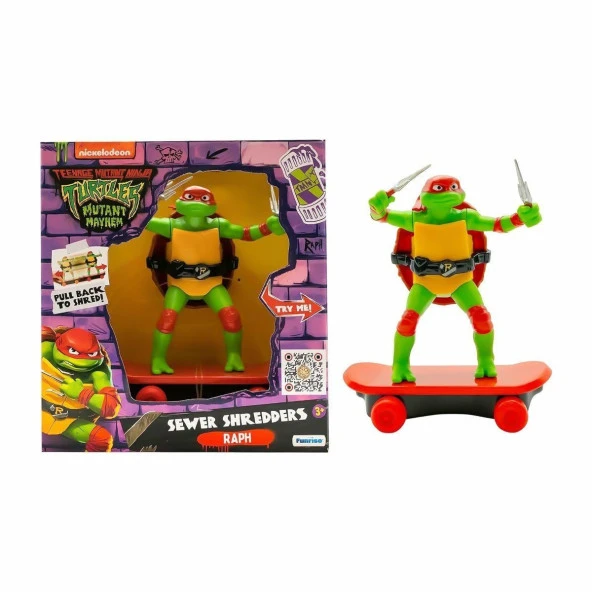 TU814001 TMNT Ninja Kaplumbağalar Çek Bırak Kaykay Figür - 71055 - 4