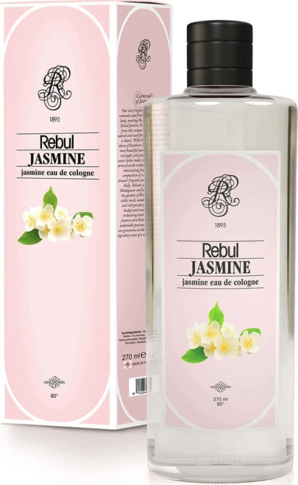 Rebul Jasmine - Yasemin Kokulu Kolonya 270 Ml (Cam Şişe)