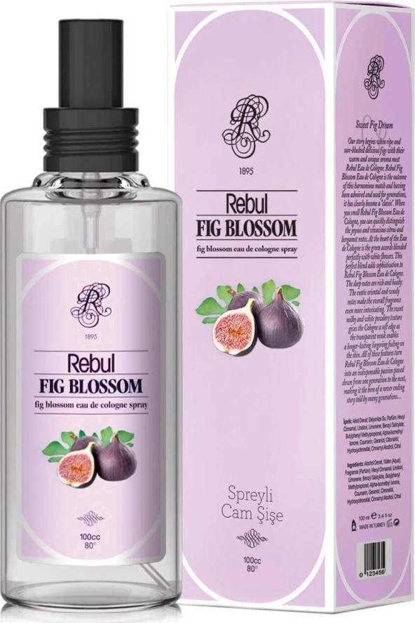 Rebul Fig Blossom - İncir Kokulu Kolonya 100 Ml (Cam Şişe) Spreyli