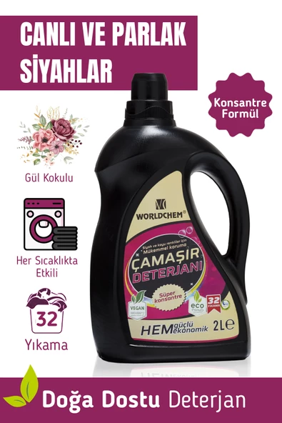 Helal Sıvı Çamaşır Deterjanı Siyahlar İçin Bitkisel Çevre Dostu Sertifikalı Konsantre 2 L - 2