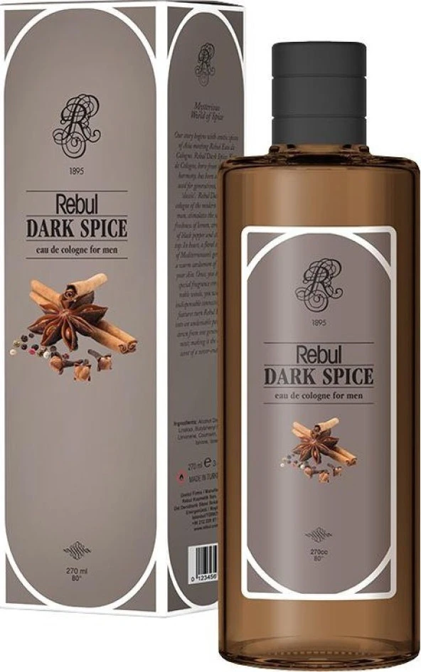 Rebul Dark Spice Kolonya 270ML (Cam Şişe)
