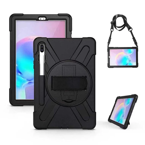 Samsung Galaxy Tab S6 T860 T865 T867 Kılıf Defender Askılı Zırhlı Tank Case