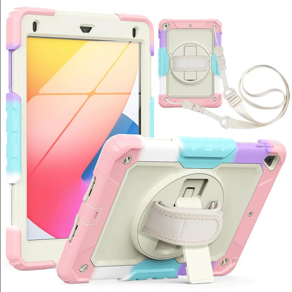 Apple iPad Pro 9.7" Kılıf Renkli Strap Zırh Case A1673 A1674 A1675 - 2