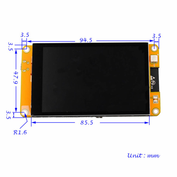 ESP32-48S035 3.5 inch Kapasitif Dokunmatik Tft Lcd Modül 320x480 Pixel Rgb Led Ldr Usb Uart IO - 7