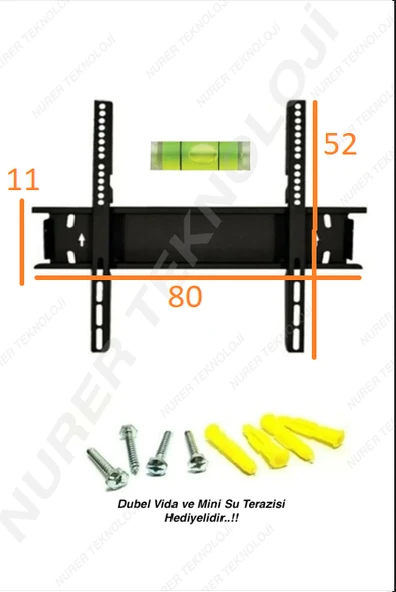 Rose 55" inç 85" inç 139 215 Ekran Tv-Lcd-Led-Monitör Televizton Sabit Duvar Askı Aparatı - Metal ürün görseli 1