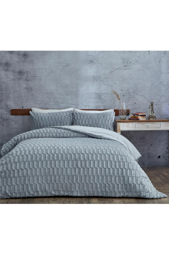 Çift (Taraflı) Kişilik Kürk Yorgan Uyku Seti Yumuşak Dolgulu Wellsoft 3 Parça Lydia Yatak Örtüsü - 6