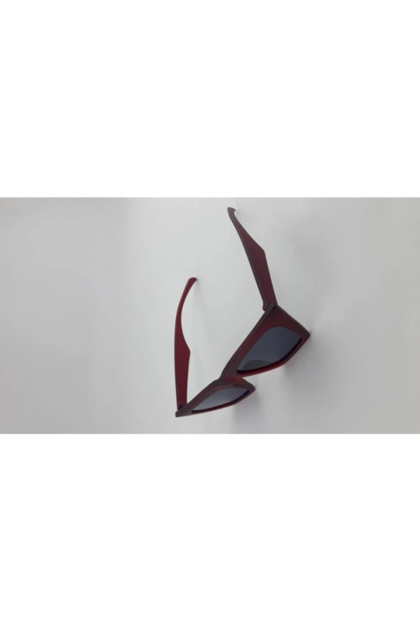 MARMORİS Kadın Mat Kırmızı Kare Kedi Lüks Güneş Gözlüğü MAR-0071-1 - 2