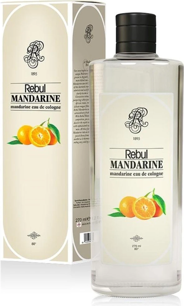 Rebul Mandarine - Mandalina Kokulu Kolonya 270 Ml (Cam Şişe)